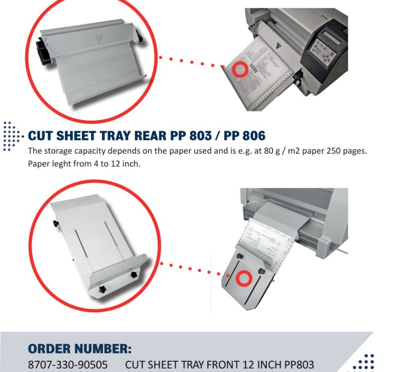 Cut Sheet Tray Front / Rear PP 803 / PP 806